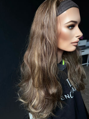 24" HAT/HAIRBAND WAVY WIG PREMIUM EUROPEAN WIG #2111