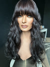 26” 8x8 CHIC WAVY WITH BANGS PREMIUM EUROPEAN TOPPER #534 *FINAL SALE*